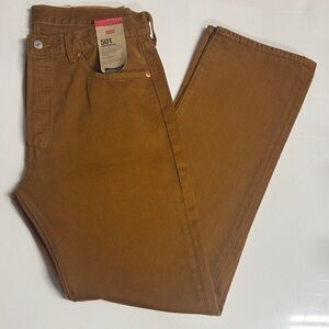 Levis 501 Jeans Mens 33 32 Brown Button Fly